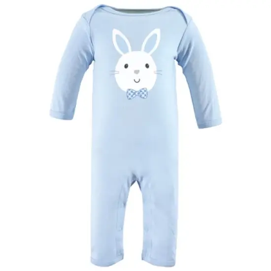 Hudson Baby Infant Boy Cotton Coveralls, Hoppy Easter, 3-6 Months image {4}