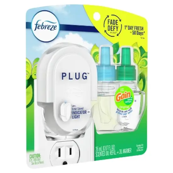 Febreze Plug Starter Kit Gain Original Air Freshener Refill - 0.87 fl oz/2ct image {14}