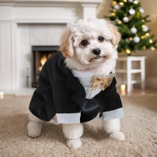 Unique Bargains Dog Tuxedo Black 1 Pc image {3}