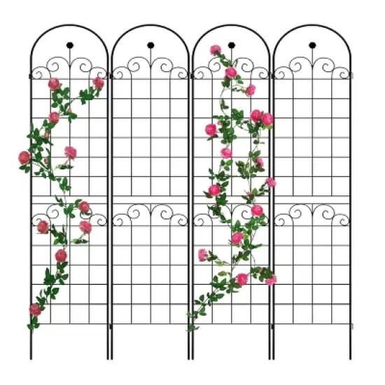 2 Pack Metal Garden Trellis, Rose Climbing Trellis 86'' X 40'' Rustproof Plant Support Rose Trellis Netting Trellis, Flower Trellis-Cuddlewood image {8}