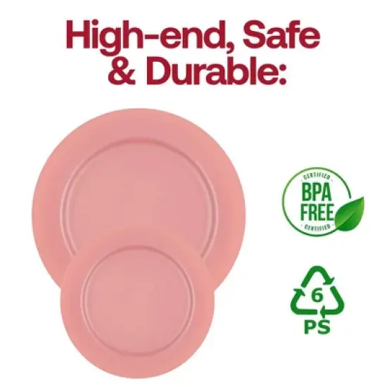 Smarty Had A Party 7.5" Fuchsia Plastic Appetizer Plates - 120 pcs image {4}