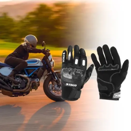 Unique Bargains 1 Pair Motorcycle Glove Spring Summer Breathable Smartphone Touch Nylon image {1}