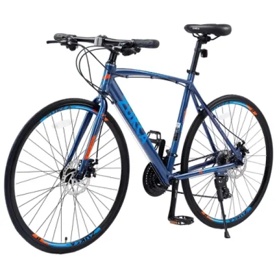 NAYSAYE Bicycle 24 Speed Hybrid Bike Disc Brakes Aluminum Frame for Men and Women for City Cycling, Blue, 67.32"*14.56"*39.37" image {5}