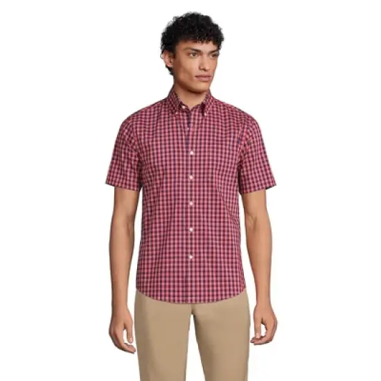 Lands' End Men's Short Sleeve Traditional Fit Comfort-First Shirt with Coolmax image {1}