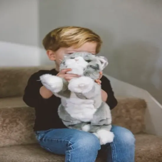 Bearington Collection Socks Plush Stuffed Animal Grey Striped Tabby Cat 15" image {2}