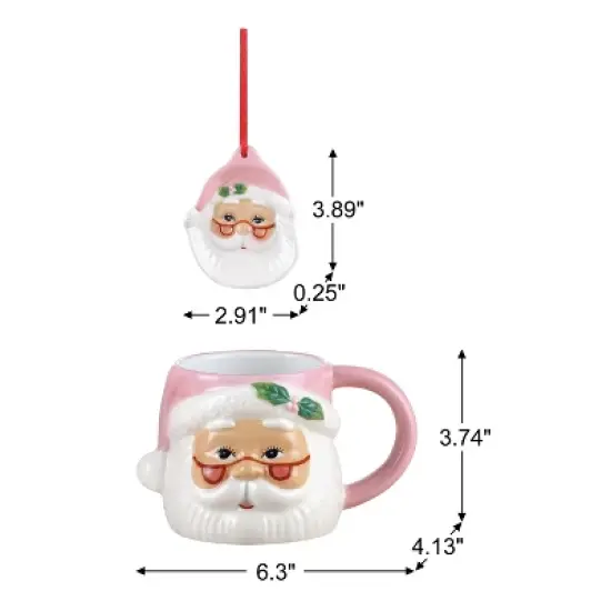 Mr. Christmas 16 oz. Ceramic Santa Mug and Ornament Set image {2}