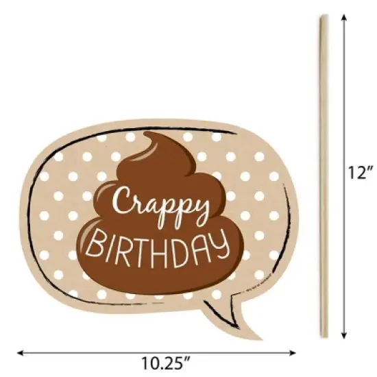 Big Dot of Happiness Funny Oh Crap, You're Old - Poop Birthday Party Photo Booth Props Kit - 10 Piece image {3}