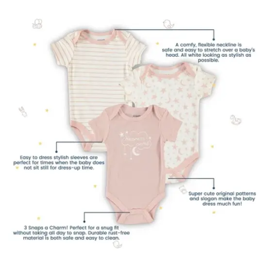 Chick Pea Baby Girl Onesie Bodysuit With Slogan Callout image {2}
