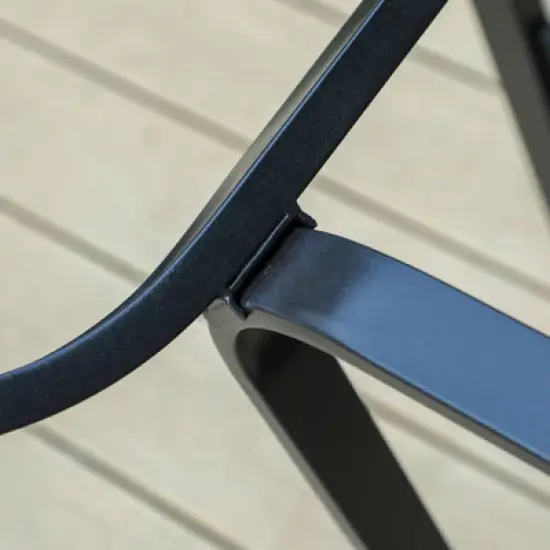 7pc Patio Set with Steel Table with 1.57" Umbrella Hole & Padded Sling C-Spring Arm Chairs - Captiva Designs image {6}