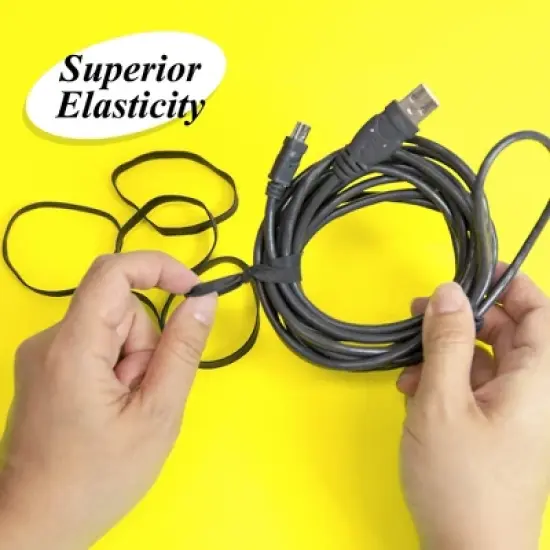 BAZIC Products Rubber Bands, Assorted Sizes, Black, 2 oz./56.70 g Per Pack, 12 Packs image {3}