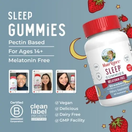 MaryRuth's Adult Sleep No Melatonin Gummies, Strawberry, 60 ct image {7}