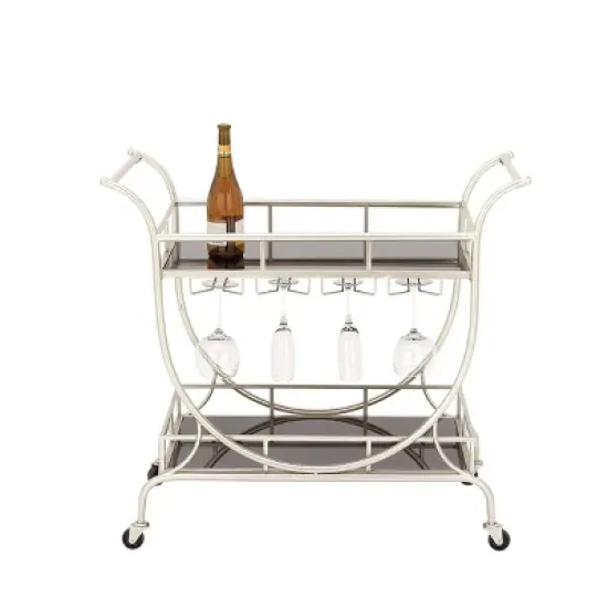 Modern 2 Tier Cart Silver - Olivia & May image {6}