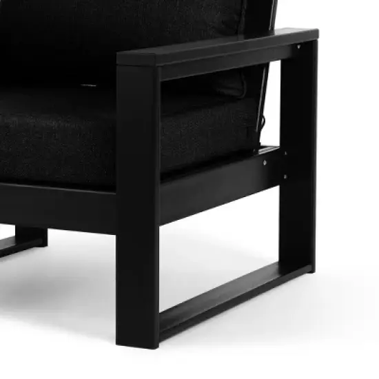 WestinTrends Montara Outdoor HDPE All-Weather Modern Patio Loveseat with Waterproof Cushions image {10}