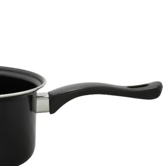 Brentwood 3-Piece Nonstick Carbon Steel Saucepan Set in Black image {3}