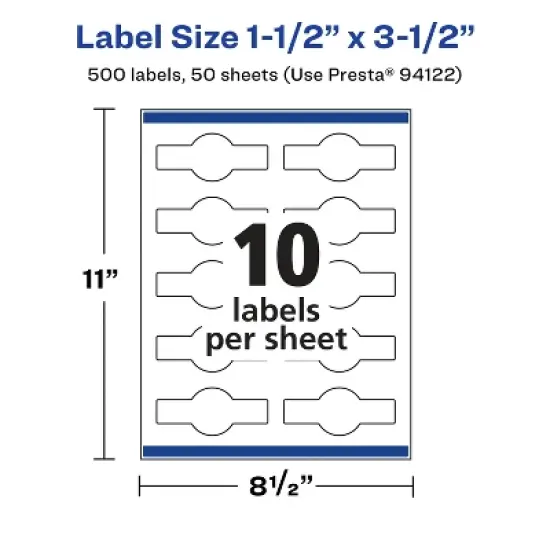 Avery Glossy Clear Wraparound Band Labels with Sure Feed, 1.5" x 3.5", 500 Glossy Clear Labels, Print-to-the-Edge, Laser/Inkjet Printable Labels image {4}