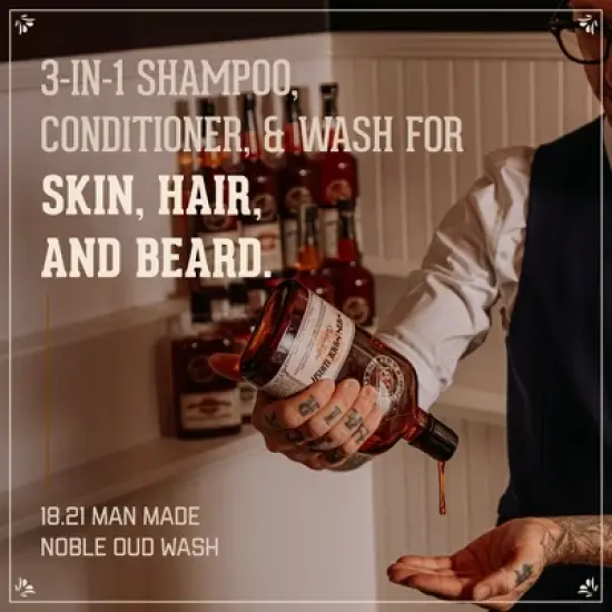18.21 Man Made Noble Oud 3-in 1 Mens Shampoo+Conditioner+Body Wash, 18 oz image {1}