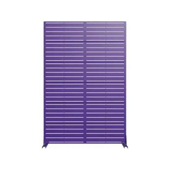PexFix 72 in. x 47 in. Purple Metal Freestanding Privacy Screen Garden Fence For Deck Patio Balcony Outdoor Privacy Panel Louvered Design image {7}