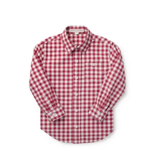 Hope & Henry Boys' Poplin Button Down Shirt, Infant image {18}
