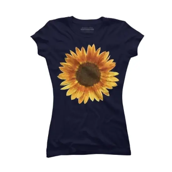 Junior's Design By Humans Sunflower By Maryedenoa T-Shirt image {5}