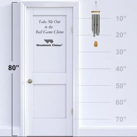 Woodstock Wind Chimes Signature Collection, Take Me Out to the Ball Game Chime,  27'' Silver Wind Chime TMOC image {4}
