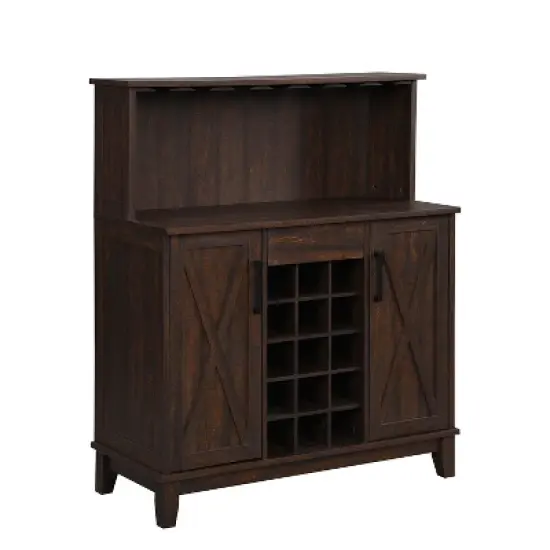 Home Source Bar Cabinet with Wine Rack in Charcoal Finish image {1}