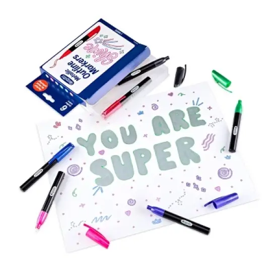 Crayola Signature 6ct Metallic Outline Markers image {3}
