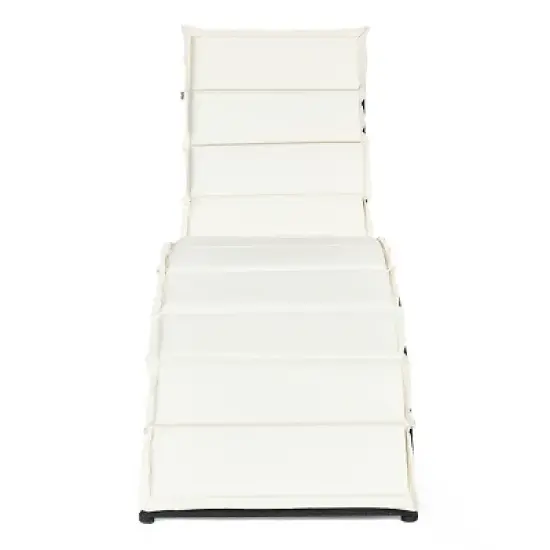 Costway 2PCS Folding Patio Rattan Lounge Chair Chaise Cushioned Portable Garden Black image {9}