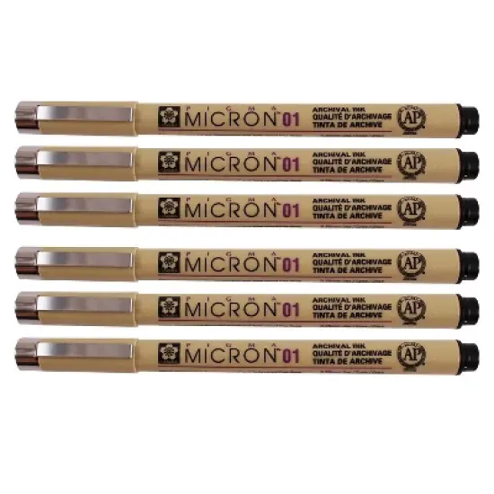Sakura Pigma Micron Pen Fineliner Black Ink 6/Pack (SAKXSDK0149-6) image {5}
