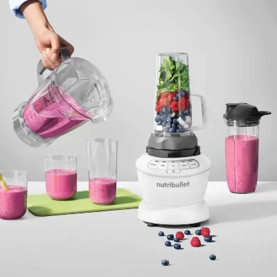 nutribullet Blender Full Size Combo 1200 Watt 640z NBF20500AW - Matte White: Smoothie Blender, 64oz Capacity, 4 Speeds image {8}