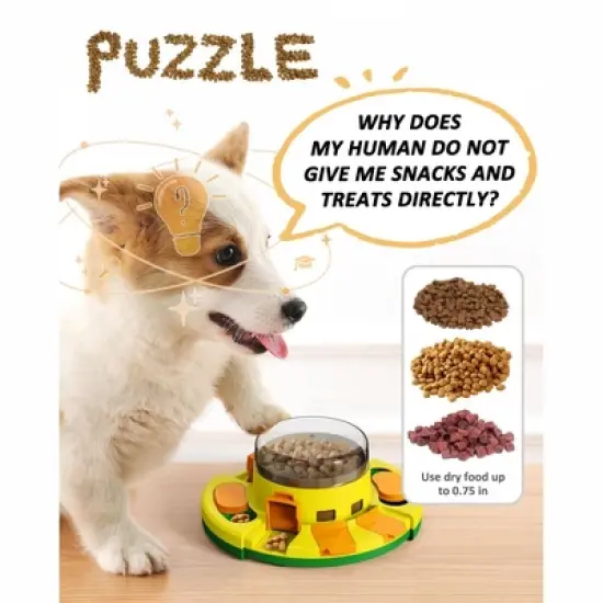 Interactive Puzzle Toy for Dogs Enrichment Pet Slow Feeder Dispenser for Dry Food and Treat Dispenser (All Breed Sizes) image {4}