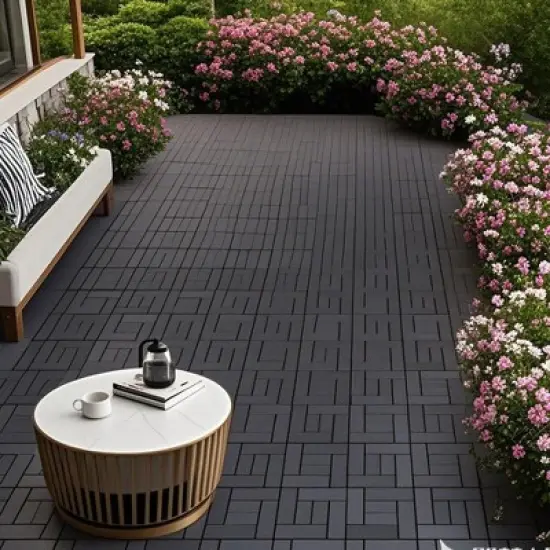 ZZ Style 12" Patio Deck Tiles, 44 Pcs DIY Module Interlocking Decking Tiles Floor Tile Outdoor and Indoor image {5}