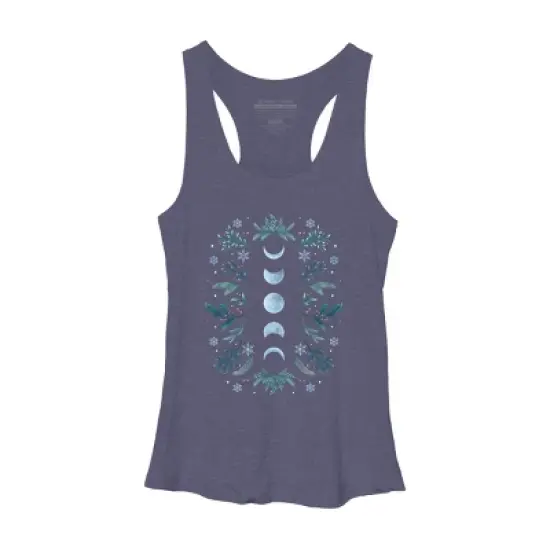 Women's Design By Humans Moonlight Garden - Teal Snow By EpisodicDrawing Racerback Tank Top image {4}