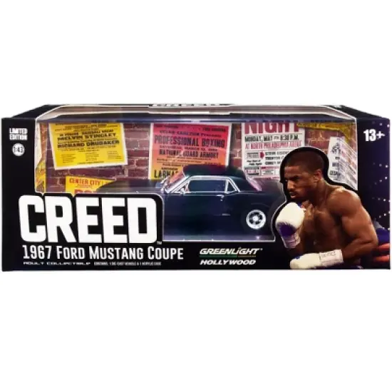 1967 Ford Mustang Coupe Matt Black (Adonis Creed's) "Creed" (2015) Movie 1/43 Diecast Model Car by Greenlight image {2}