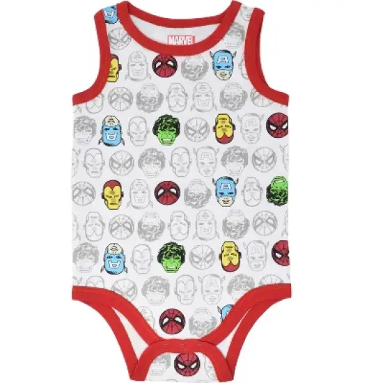 Marvel Avengers Captain America Iron Man Hulk Spider-Man 5 Pack Bodysuits Multicolor  image {3}