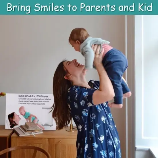 Itopfox 3-Pack Diaper Disposal Bags for 1650 Diapers, Lavender Scented, Fits DEKOR Classic Pails, Extra Thick & Leak-Proof image {2}