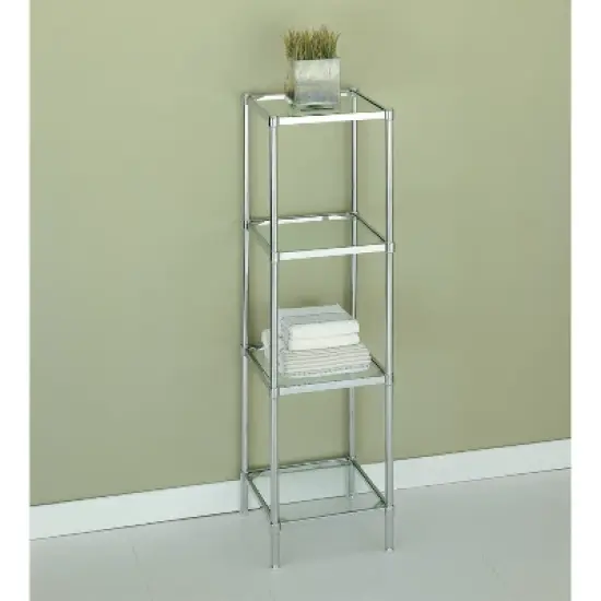 Four Tier Bath Shelf Chrome - Organize It All image {1}