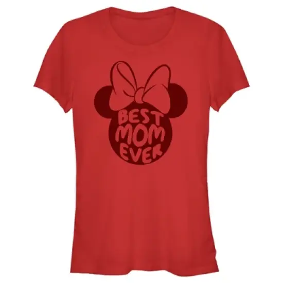 Junior's Minnie Mouse Best Mom Ever Silhouette T-Shirt image {3}