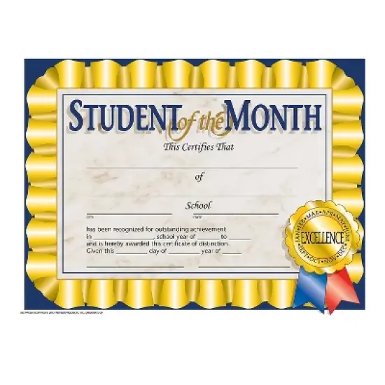 Flipside Student of the Month Certificate 8.5" x 11" Multicolor 30/Pack 5 Packs/Carton (VA528-5) image {1}