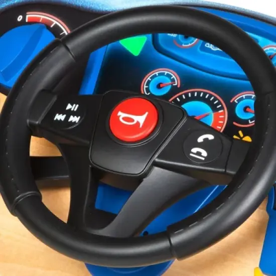 Melissa & Doug Vroom & Zoom Interactive Wooden Dashboard Steering Wheel Pretend Play Driving Toy image {8}