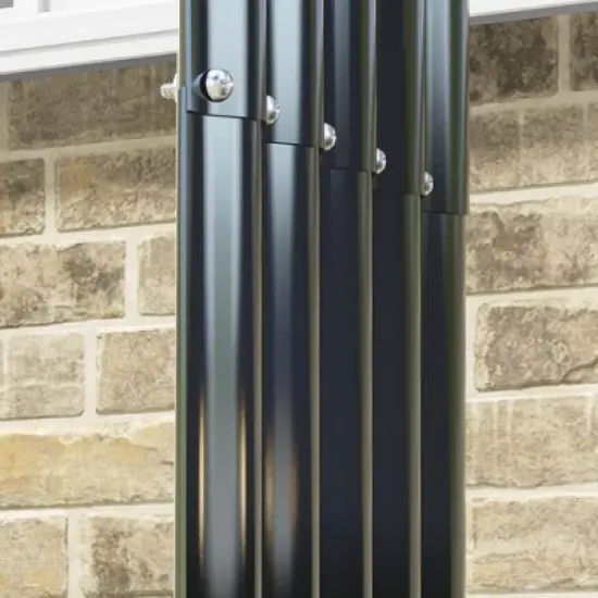 Galvanized Steel Shed Firewood Storage Rack, 4.7' x 1.4' x 4.7' Log Holder Storage Shed with Rubberized Edge for Easy Assembly image {1}