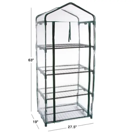 Nature Spring 4-Tier Outdoor Mini Greenhouse with Cover image {1}