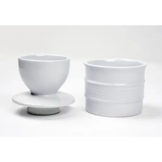 Rsvp Stoneware Butter Pot - White image {7}