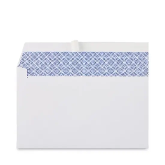 Universal Peel Seal Strip Security Tint Business Envelope, #10, Square Flap, Self-Adhesive Closure, 4.13 x 9.5, White, 100/Box image {1}