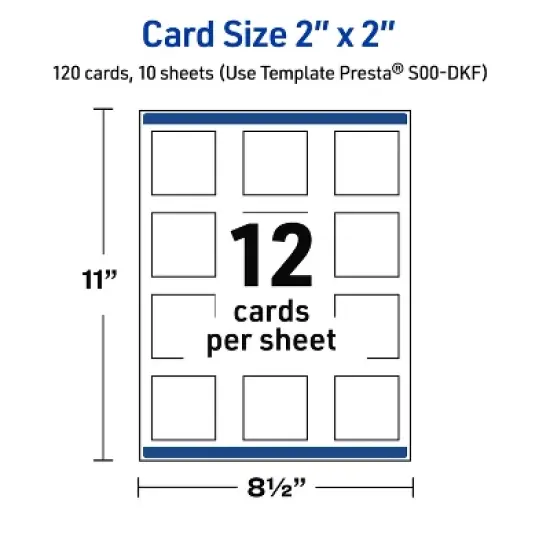 Avery Printable Square Cards, Gold Double-Dipped Edge, 2" x 2", Matte White Square Cards, Laser/Inkjet, 120ct, Great for Business Cards image {4}