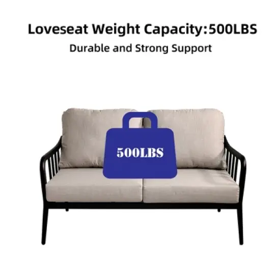 UNISOAR 2PC Outdoor Patio Conversation Set Sofa with Loveseat image {5}