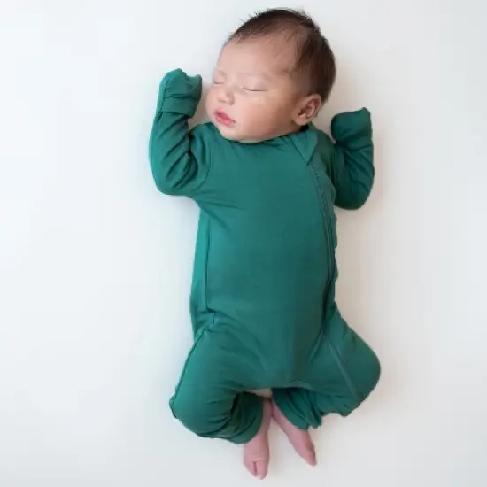Kyte Baby Zippered Romper in Emerald image {4}