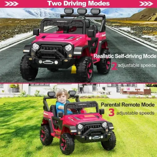 12V Kids Ride On Truck Car with Parent Remote Control, Kids Electric Vehicles Battery Powered Toy Car for Kids,LED,3 Speeds image {2}