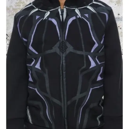 Marvel Avengers Black Panther Cosplay Fleece Zip Up Pullover Hoodie Toddler to Little Kid  image {4}