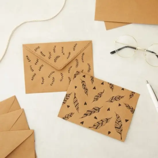 Paper Junkie Kraft Paper Invitation Envelopes 4x6 for Special Occasions like Weddings A6 V-Flap Brown Envelopes (50 Pack) image {3}
