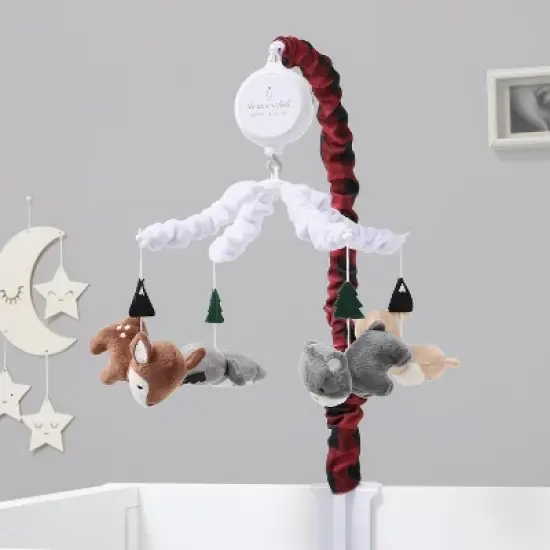 The Peanutshell Digital Musical Baby Crib Mobile, Woodland Plaid image {1}
